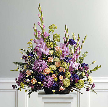 Purple, Peach and Green Arrangement